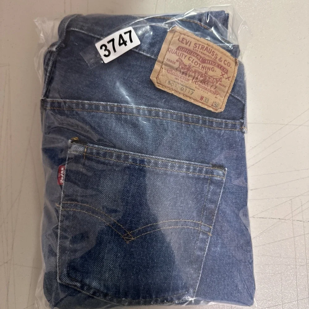 Vintage 70's Levis 501xx 1501 0117 Red Line Selvedge Jeans Sz 33x38‎ (32x34) USA